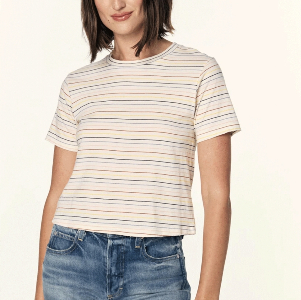 AMO Striped Short Sleeve Tee Shirt